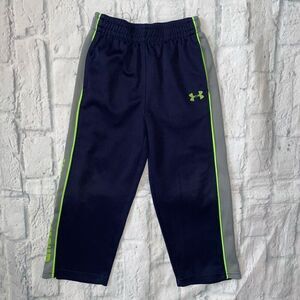 Under armour kids 4 pull on athletic pants navy blue and neon green